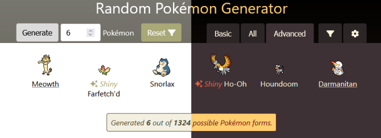 Used random pokemon generator to make a team and these were the 3